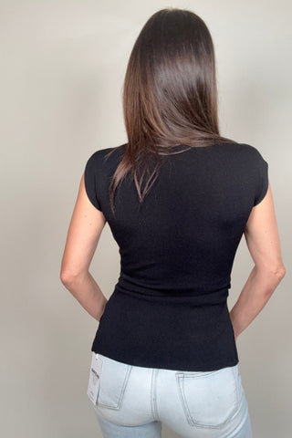 Round Neckline Front Slit Knit Top - Born To Glam