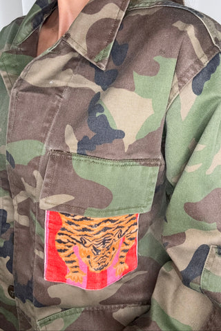 Camo & Tiger Print Cropped Jacket - Born To Glam