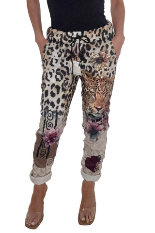 Leopard Print Metallic Glam Jogger - Born To Glam