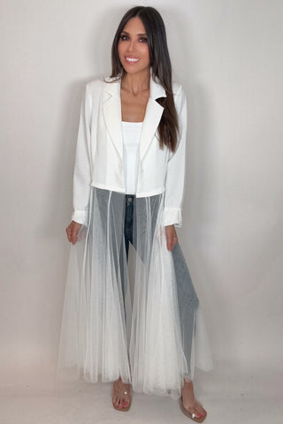 White Chic Cardigan Blazer - Born To Glam