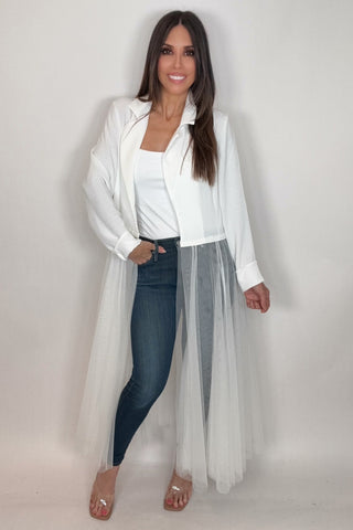 White Chic Cardigan Blazer - Born To Glam