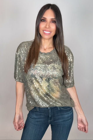 Rodeo Lined All Sequin T Shirt - Born To Glam