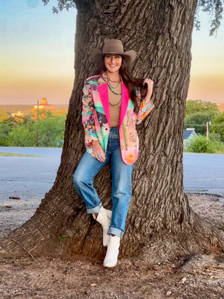 Baha Ranch Retro Pop Western Pop Cowgirl Blazer - Born To Glam