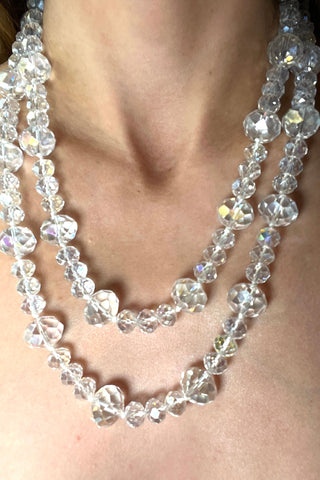 Crystal Rondelle Long Necklace - Born To Glam