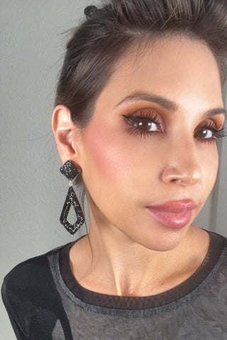 Diamond Shaped Crystal 925 Sterling Silver Statement Earring - Born To Glam