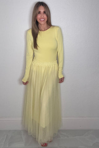 Yellow Open Back Long Sleeve Top - Born To Glam