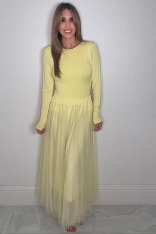Style the Tulle Pleated Midi Skirt exclusively at Born To Glam