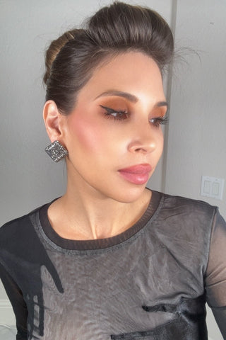 Square Crystal 925 Sterling Silver Stud Earrings - Born To Glam