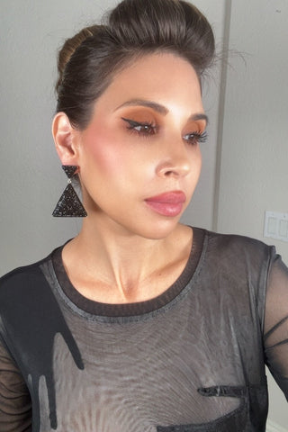 Pyramid Crystal 925 Sterling Silver Dangle Earring - Born To Glam