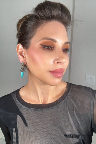 Turqouise Mini Horn Crystal Earring - Born To Glam