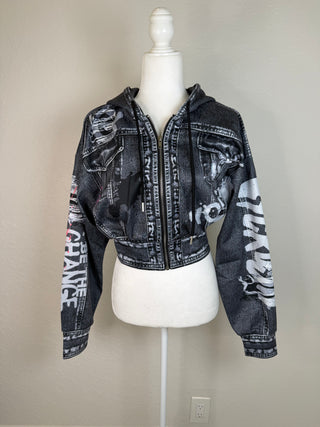Style the Her Bottari Denim Effect Hoodie exclusively at Born To Glam
