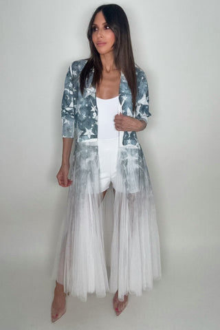 Blue Star Tulle Blazer Cardigan - Born To Glam
