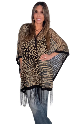 Multi-Way Animal Print Scarf Top