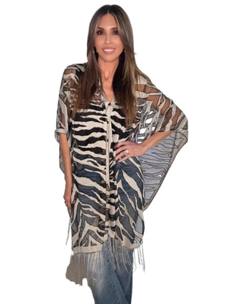 Multi-Way Animal Print Scarf Top