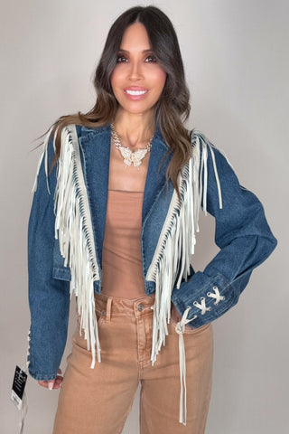 Fringe Fever Denim Jacket - Born To Glam