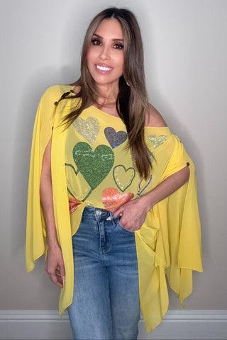 Crystal Heart Chiffon Multi Way Top