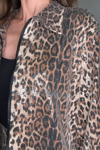 Sequin Animal Print Short Jacket - Born To Glam