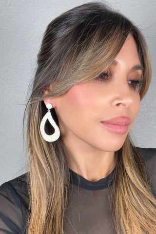 Curved Open Teardrop 925 Sterling Silver Statement Earring - Born To Glam