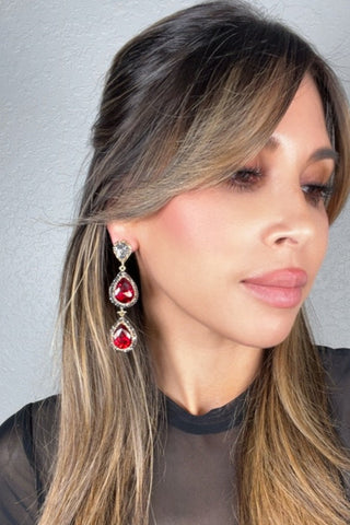 Cubic & Crystal 2 Tier Statement Earring - Born To Glam