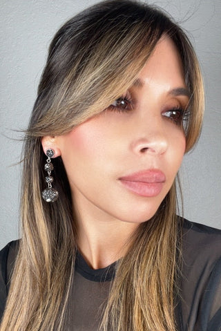 Baroque Cultured Pearl Hematite Crystal 925 Sterling Silver Dangle Earring - Born To Glam