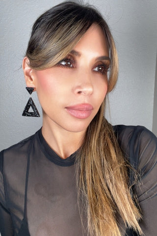 Triangle Crystal 925 Sterling Silver Dangle Earring - Born To Glam