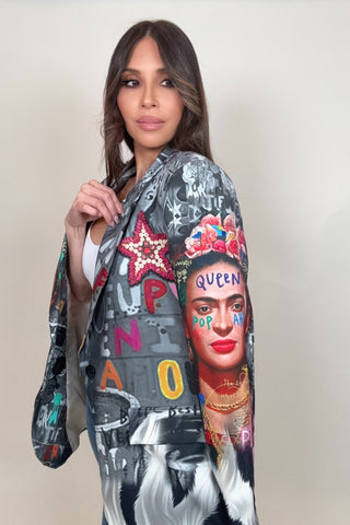 Frida Zebra Graphic Print Blazer - Born To Glam