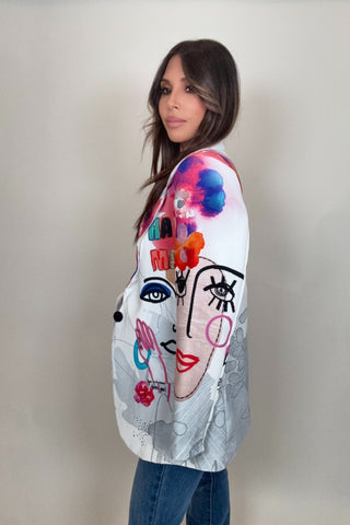 Picasso Print Blazer - Born To Glam