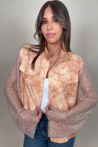Peach Crystal Jacket - Born To Glam
