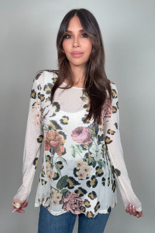 Rose Leopard Mesh Top - Born To Glam