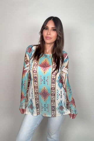 Turquoise Crystal Mesh Top - Born To Glam