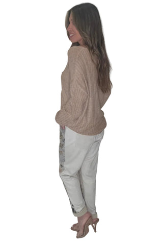 Animal Print Metallic Sweat Pants - Born To Glam