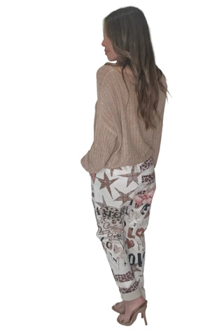 Frida Print Metallic Sweatpants - Born To Glam