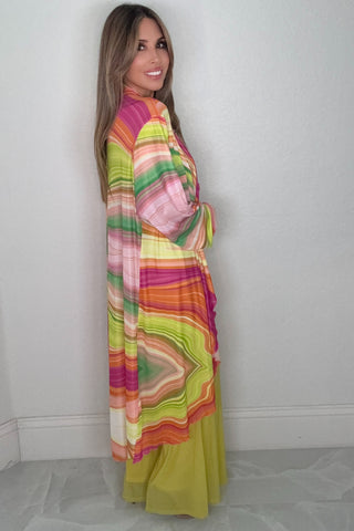 Style the Splash Multicolor Mesh Duster exclusively at Born To Glam
