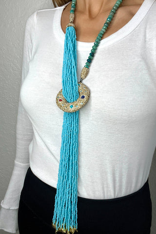 Goddess Lariat Long Statement Necklace - Born To Glam