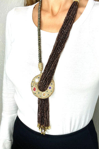 Goddess Lariat Long Statement Necklace - Born To Glam