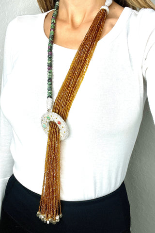 Goddess Lariat Long Statement Necklace - Born To Glam