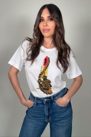 Snake Lipstick Graphic T-shirt - Born To Glam