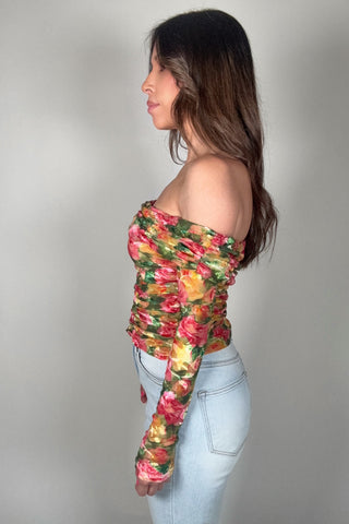 Romantic Rose Floral Long Sleeve Top - Born To Glam
