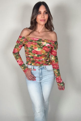 Romantic Rose Floral Long Sleeve Top - Born To Glam