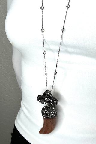 Amber Horn Crystal Pendant - Born To Glam