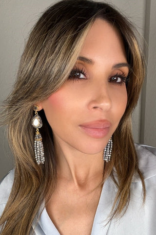 Crystal Tassel Gemstone Earrings - Born To Glam