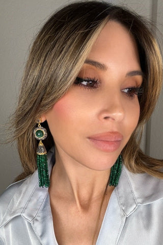 Crystal Tassel Gemstone Earrings - Born To Glam