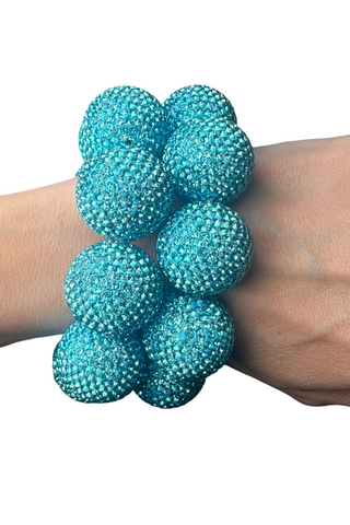 Crystal Sphere Stretch Statement Bracelet - Born To Glam