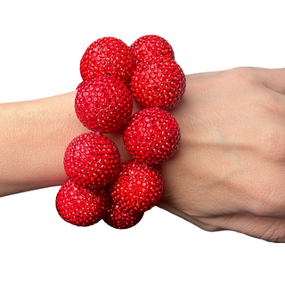Crystal Sphere Stretch Statement Bracelet - Born To Glam