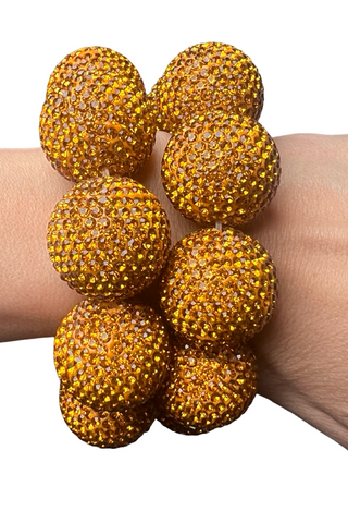 Crystal Sphere Stretch Statement Bracelet - Born To Glam
