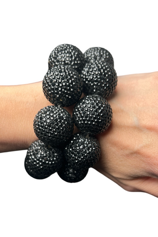 Crystal Sphere Stretch Statement Bracelet - Born To Glam