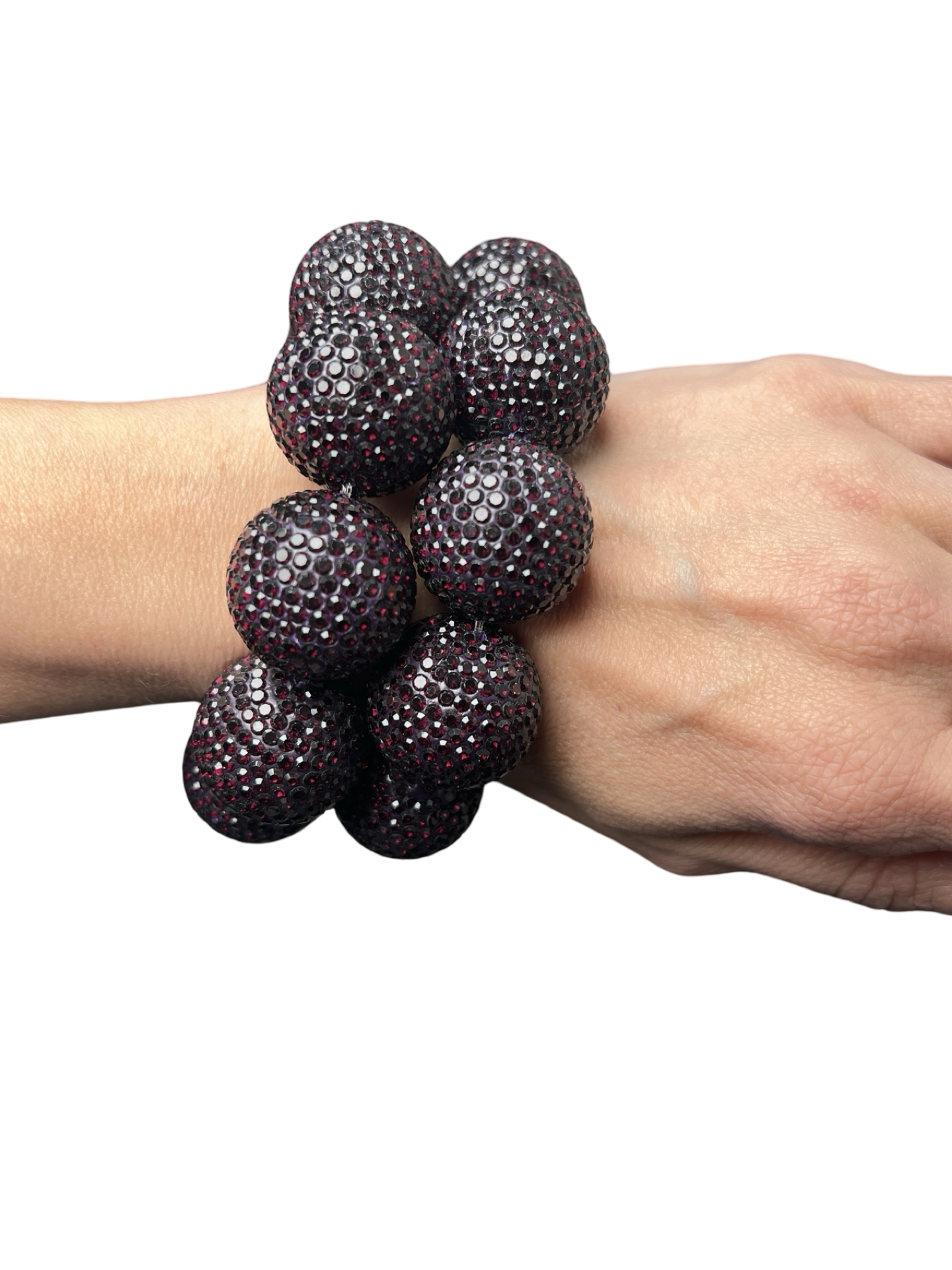 Deep Purple Crystal Sphere Stretch Bracelet