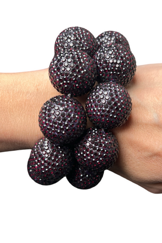 Crystal Sphere Stretch Statement Bracelet - Born To Glam