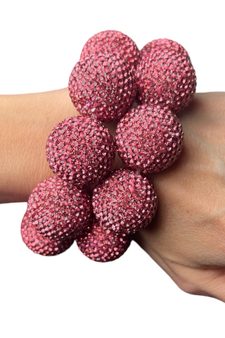 Crystal Sphere Stretch Statement Bracelet - Born To Glam