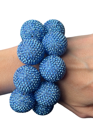 Crystal Sphere Stretch Statement Bracelet - Born To Glam